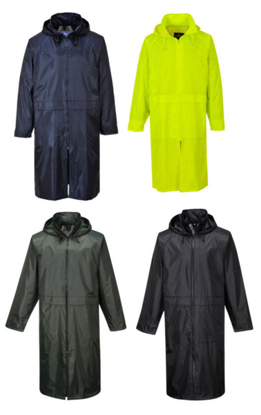 Portwest Classic Adult Rain Coat in Black, Navy, Olive Green, Yellow, S438